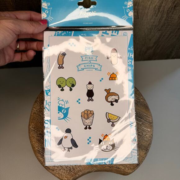 Jellycat London STICKERS NEW Jellycat Fish Chips Peas FAST SHIP - Picture 2 of 2